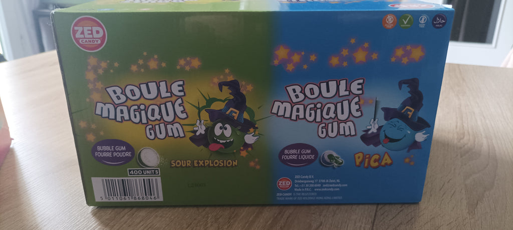 Boule Magique Gum - Lot de 4 étuis de 2 Bubble Gum Fourrés ✅ Halal | ZED Candy - Bonbons | Sweet's Family