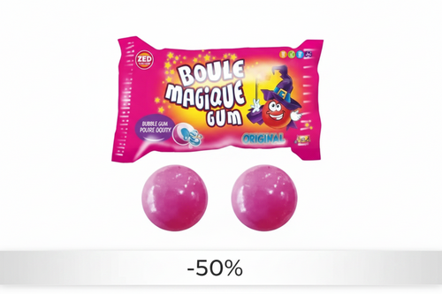 Boule Magique Gum - en etuis 2 Bubble Gum Fourrés ✅ Halal | ZED Candy - Bonbons | Sweet's Family